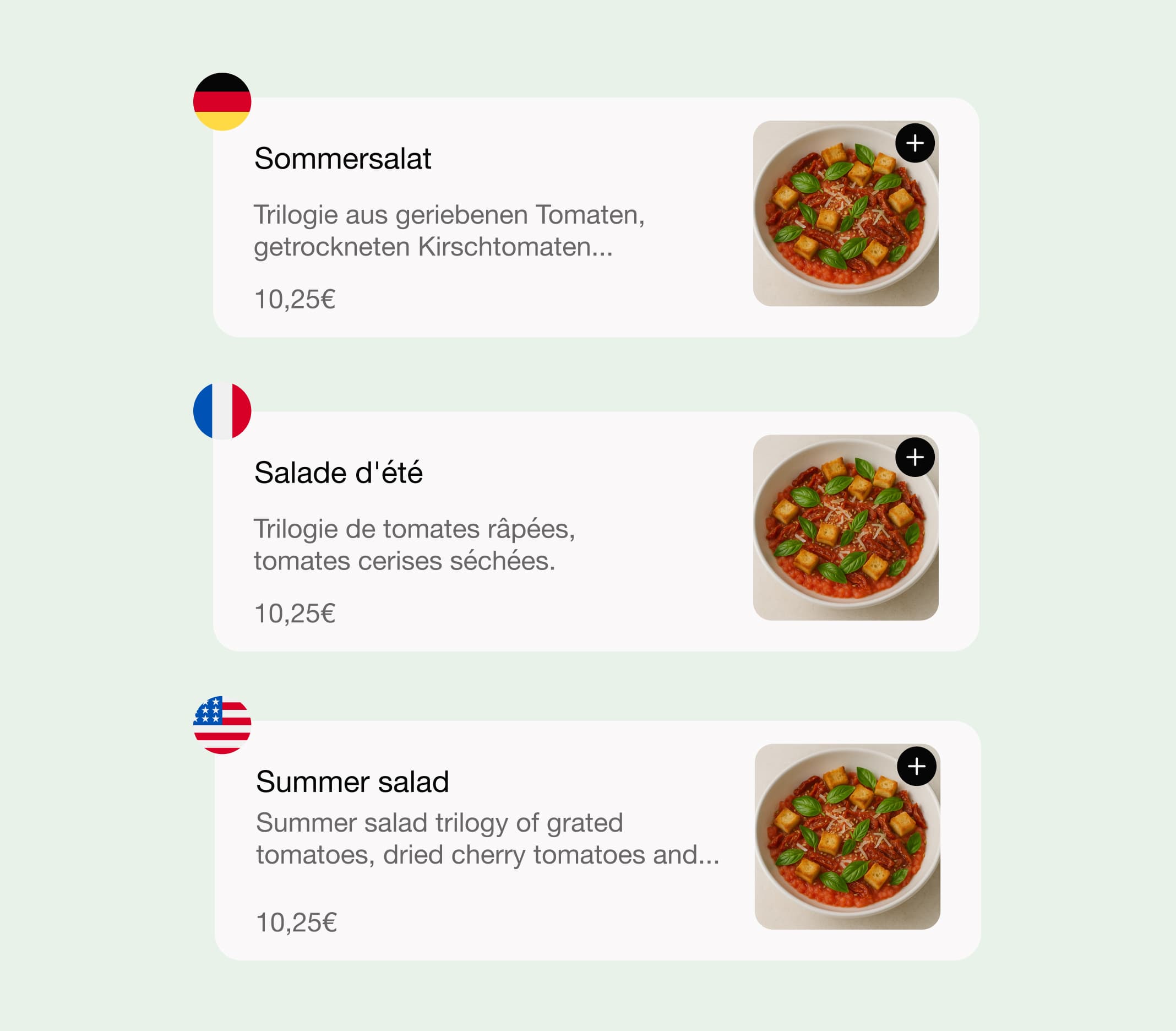 Illustration of fast menu editing